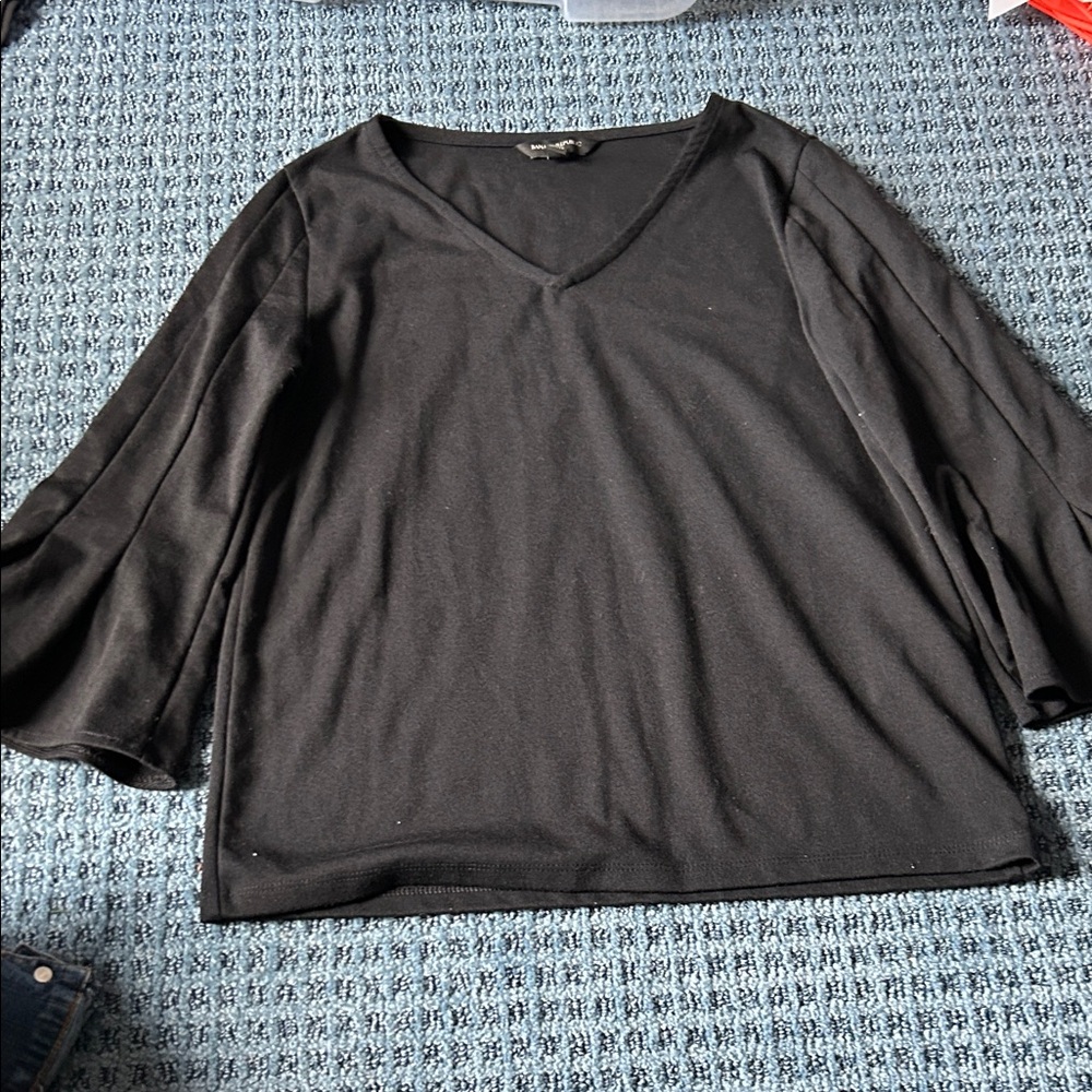 Banana Republic Black V-Neck Blouse